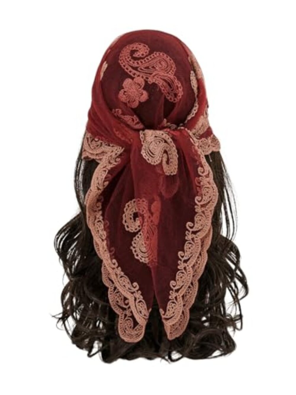 New -‎ Women's Flower Embroidery Hair Scarf Headband Sheer Lace Hair Bandana
